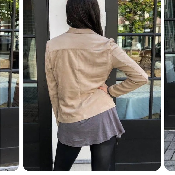 BB Dakota Faux Suede Wade Jacket Taupe Size Medium - Picture 4 of 4